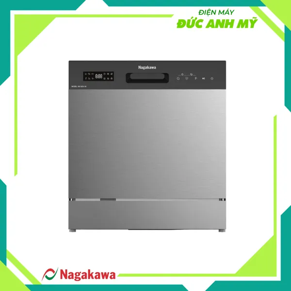 Máy rửa chén bát 10 bộ cao cấp Nagakawa NK10D01M - Diệt khuẩn UV Led