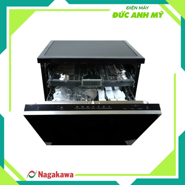 Máy rửa chén bát 15 bộ cao cấp Nagakawa NK15D05M - Diệt khuẩn UV Led, Nano Silver