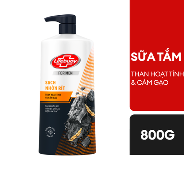 Sữa tắm Lifebuoy Than hoạt tính & Cám gạo (Sạch sâu & Sáng da)