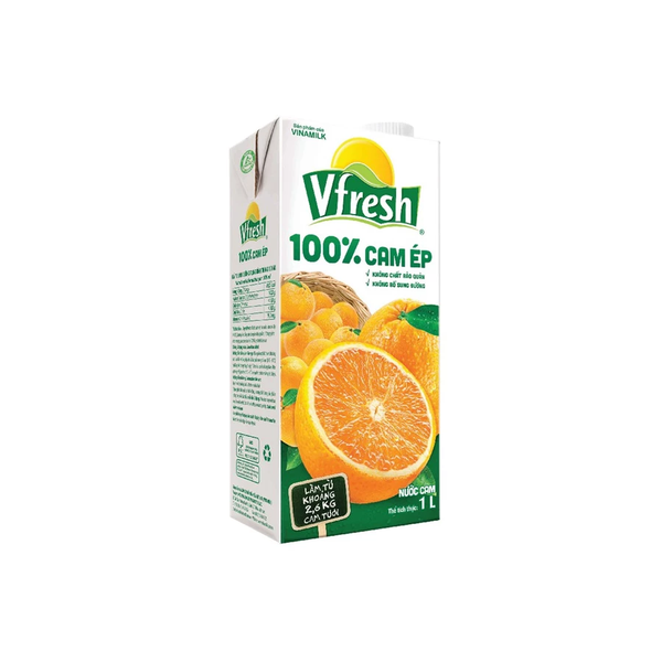Nước cam ép Vfresh 100% (Lốc 4 hộp x 180ml)