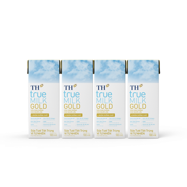 Lốc Sữa Tươi Dinh Dưỡng Dành Cho Người Lớn Tuổi TH true MILK GOLD Vị Tự Nhiên 180 ml