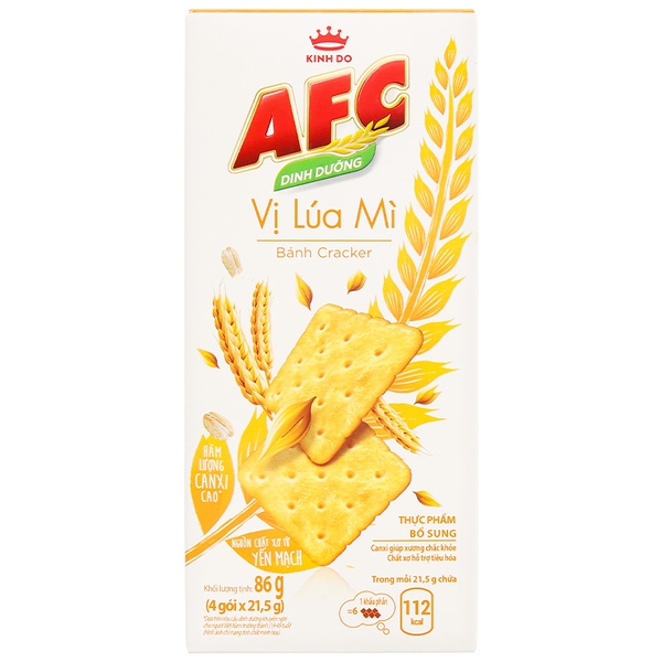 Bánh quy Cracker AFC dinh dưỡng vị Lúa mì (Hộp 86g)