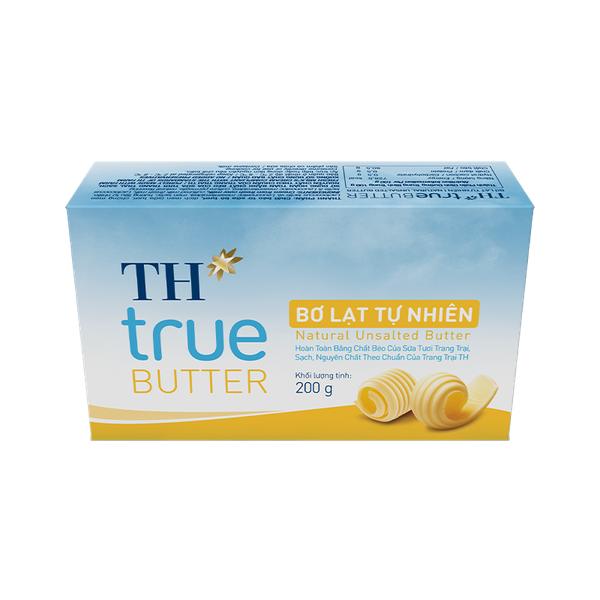 Bơ lạt tự nhiên TH true BUTTER (Khối 200g)