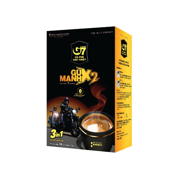 Cà phê G7 Gu Mạnh X2 3in1 (Hộp 12 gói)