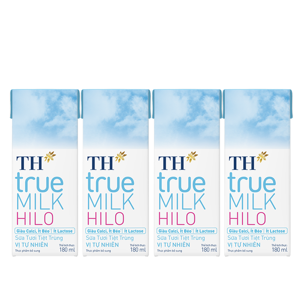 Lốc 4 hộp Sữa tươi tiệt trùng TH true MILK HILO (180ml)