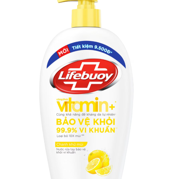 Nước Rửa Tay Lifebuoy Công thức Vitamin+ Chanh Khử Mùi (Chai)