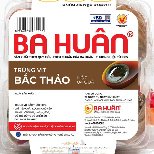 Trứng Vịt Bắc Thảo Ba Huân