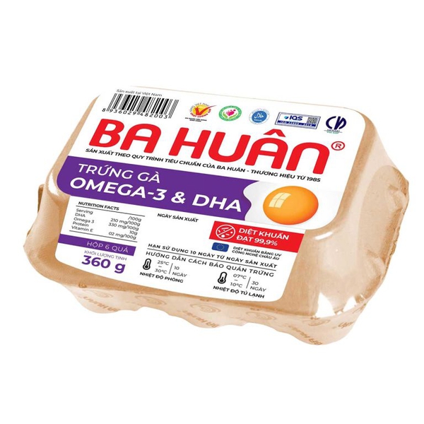 Trứng Gà Omega-3 & DHA Ba Huân