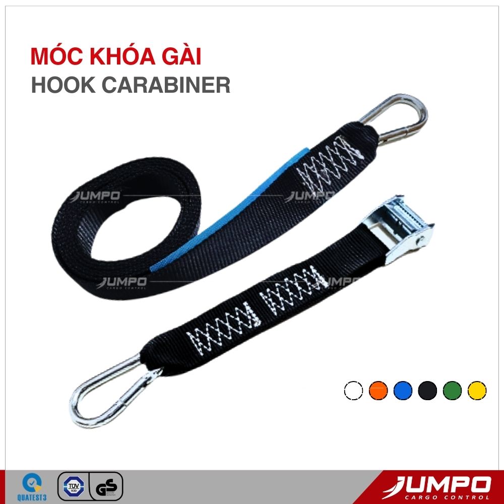 Dây chằng hàng khóa cam 35mm 700kg móc an toàn - snap hook Dây chằng hàng khóa cam 35mm 700kg móc an toàn - snap hook