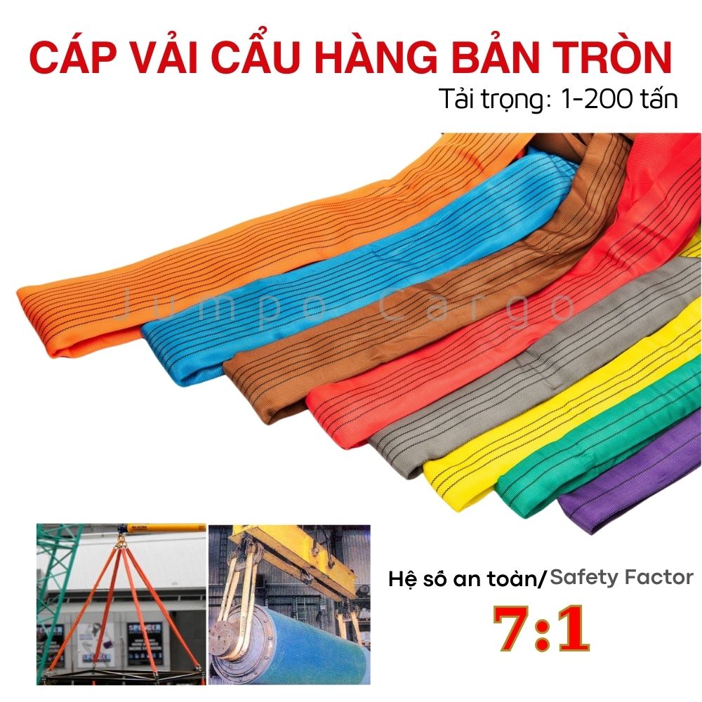 Cáp vải bản tròn - Round sling 7:1 Cáp vải bản tròn - Round sling 7:1