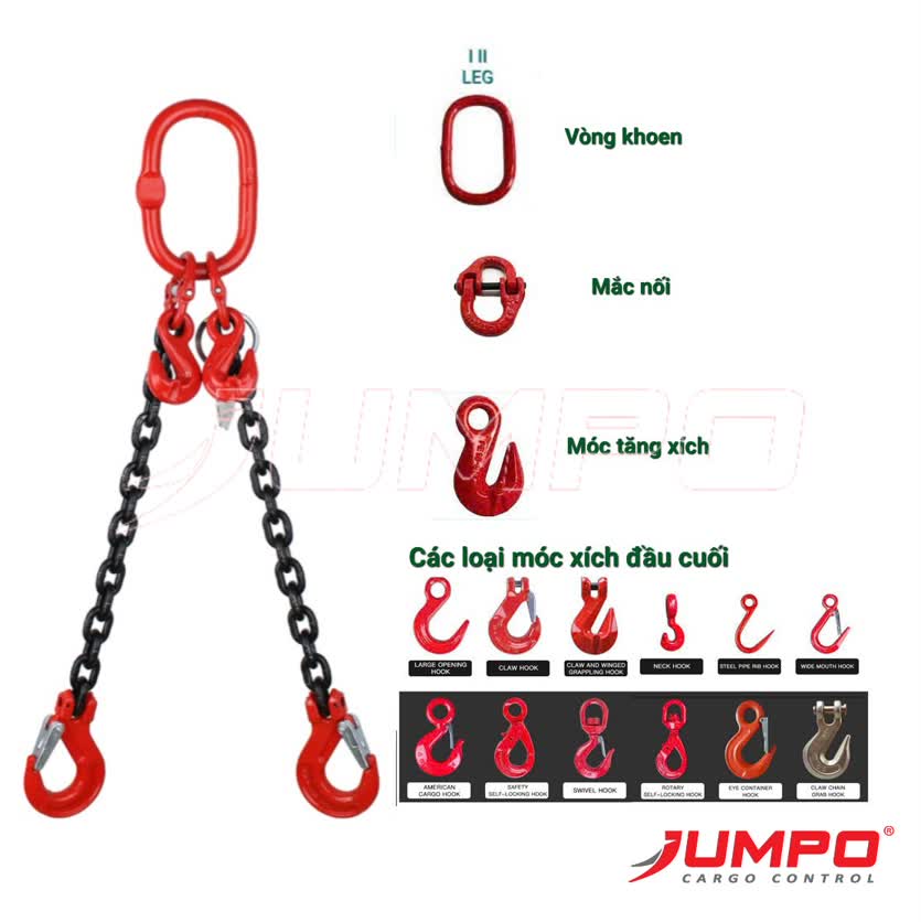 Xích cẩu hàng bộ 2 chân