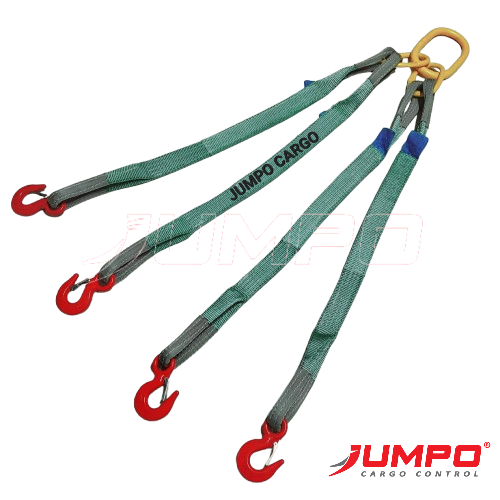 Cáp vải cẩu hàng 4 chân cáp vải dẹp - webbing sling Cáp vải cẩu hàng 4 chân cáp vải dẹp - webbing sling