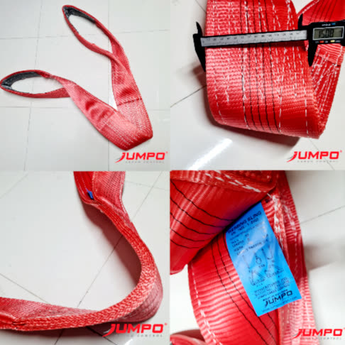 Dây cáp vải cẩu hàng bản dẹp hệ số an toàn 7:1 may 4 lớp