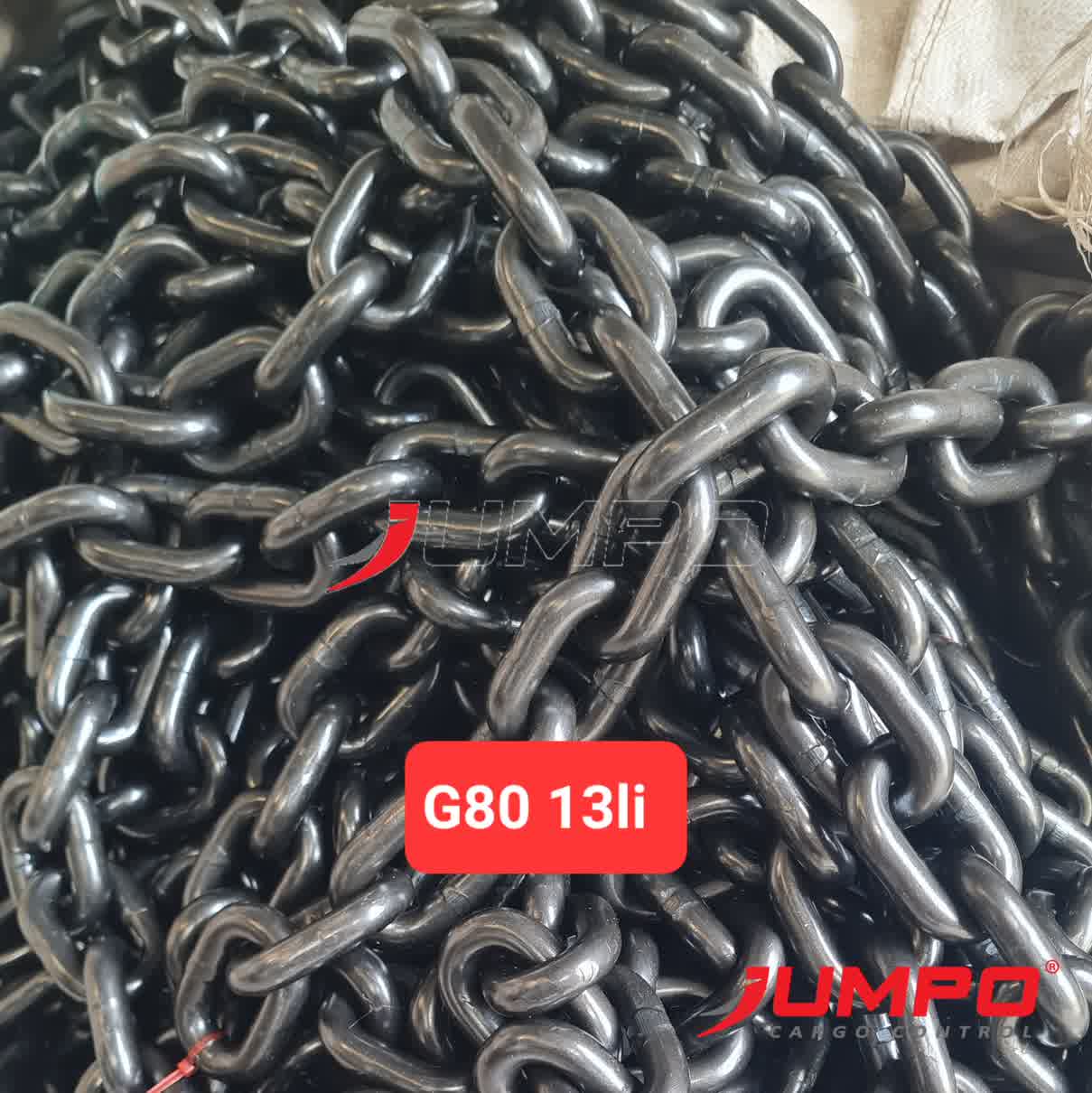 Dây xích nâng đen G80 13li (Grade 80 – 13mm) Dây xích nâng đen G80 13li (Grade 80 – 13mm)