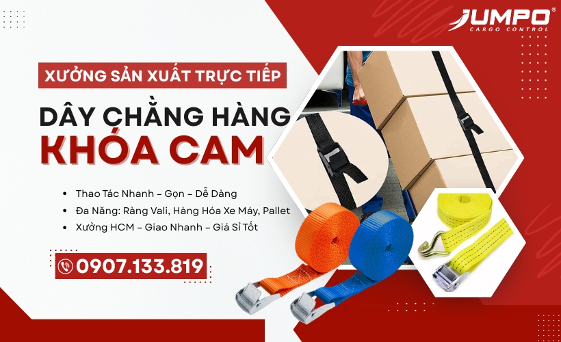 Dây chằng hàng khóa cam JUMPO - Xưởng sản xuất theo yêu cầu Dây chằng hàng khóa cam JUMPO - Xưởng sản xuất theo yêu cầu