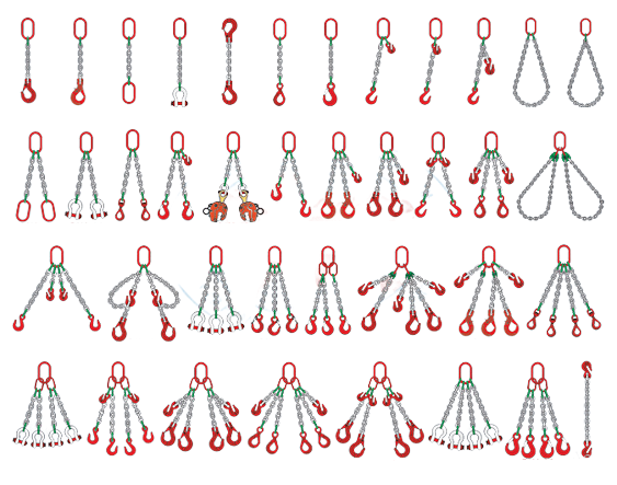 Các kiểu dây xích - sling xích G80-G100 phổ biến nhất hiện nay Các kiểu dây xích - sling xích G80-G100 phổ biến nhất hiện nay