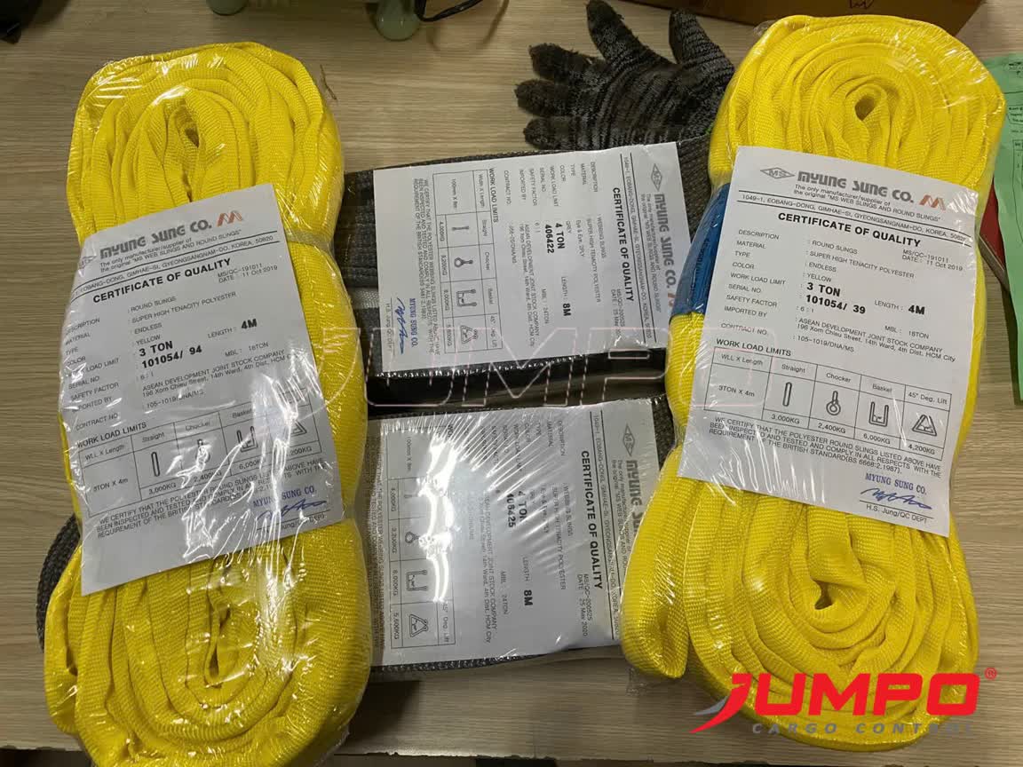 Jumpo Cargo chuyên dây cáp vải cẩu hàng bản tròn Myung Sung Jumpo Cargo chuyên dây cáp vải cẩu hàng bản tròn Myung Sung