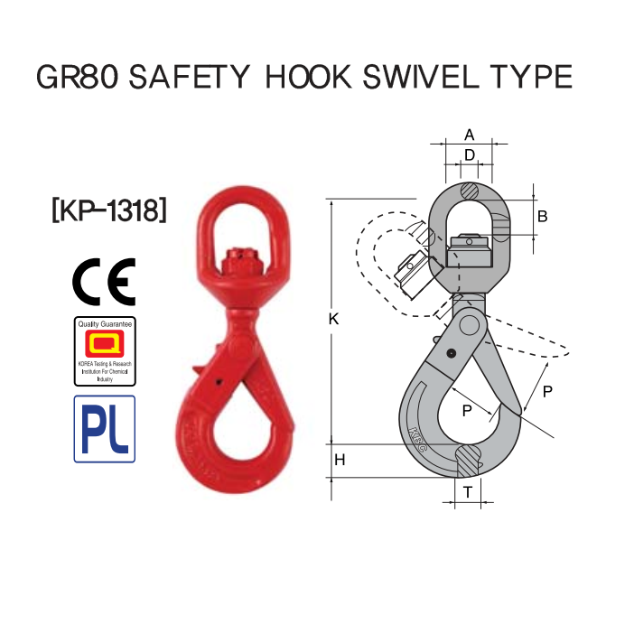 Móc cẩu xoay an toàn KBC KP-1318