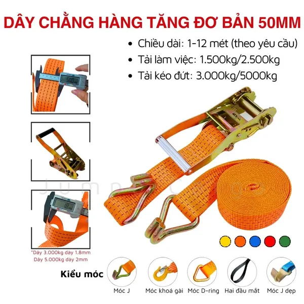 Dây Chằng Hàng Tăng Đơ Bản 50mm 3 Tấn - Theo Yêu Cầu