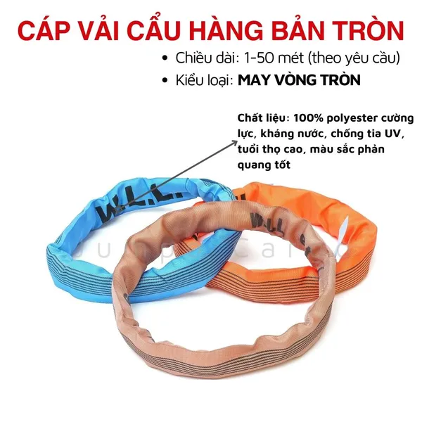 Cáp Vải Cẩu Hàng Bản Tròn