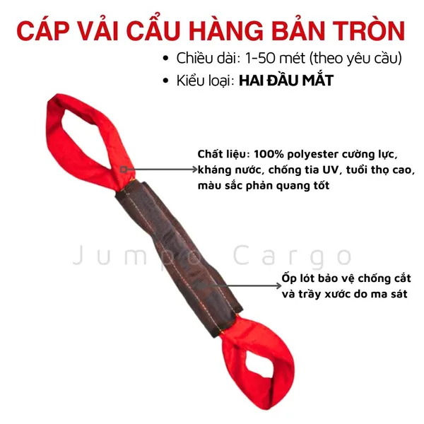 Cáp Vải Cẩu Hàng Bản Tròn