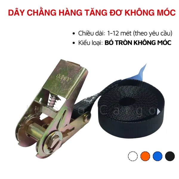 Dây Chằng Hàng Tăng Đơ Bản 25mm 1 Tấn Móc J - Tùy chọn Móc