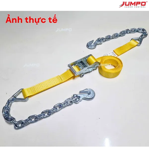  Dây Chằng Hàng Tăng Đơ 5 Tấn Bản 50mm Móc Xích Gài Chống Cắt