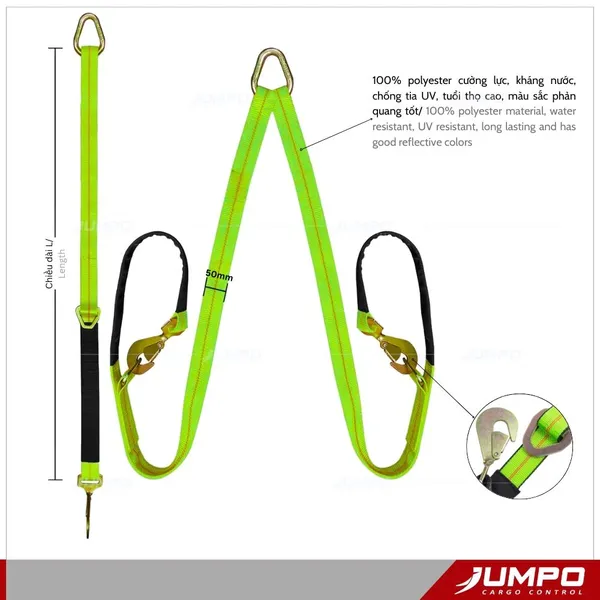 Bộ Cáp vải 2 chân kéo cứu hộ ô tô