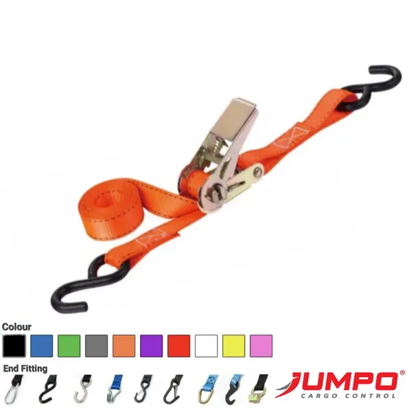Dây Chằng Hàng Tăng Đơ Bản 25mm 1 Tấn Móc J - Tùy chọn Móc