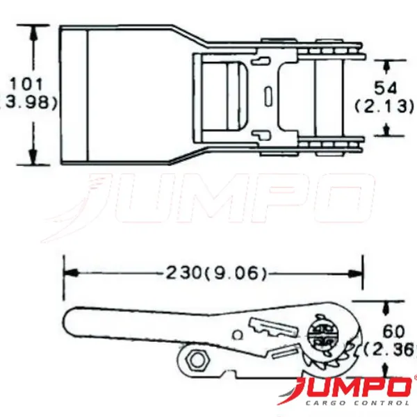 Đầu tăng đơ bản 50mm BS 5000kg tay cầm dài