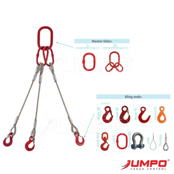 Steel Wire Rope 3-Leg Lifting Sling