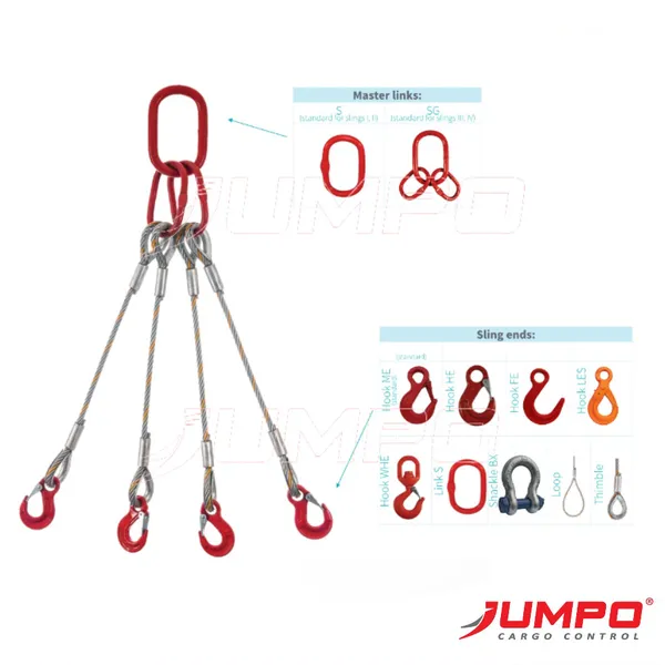 Steel Wire Rope 4-Leg Lifting Sling
