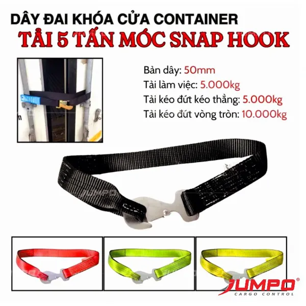 Dây đai an toàn cửa container móc snap hook