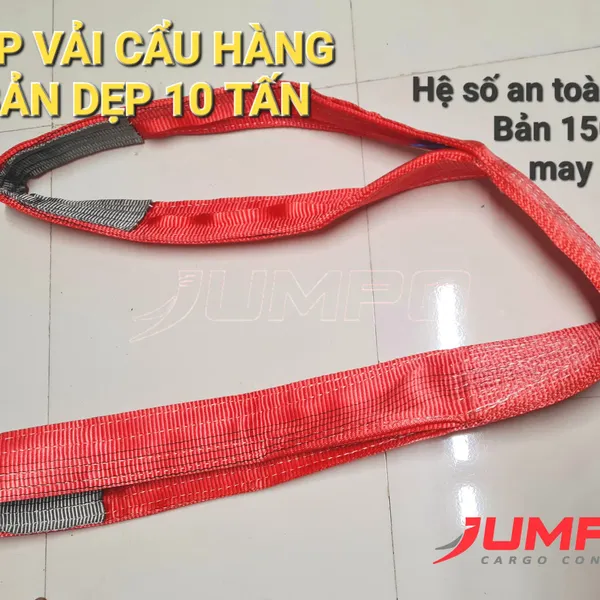 Dây cáp vải cẩu hàng bản dẹp may 4 lớp tăng tải gấp đôi