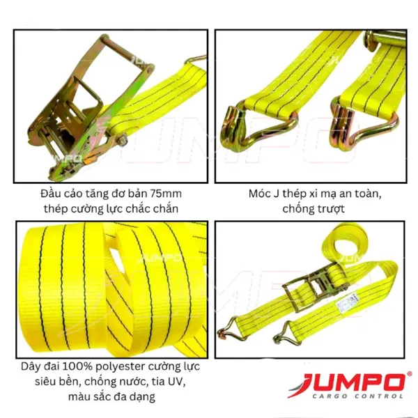 Dây chằng hàng tăng đơ bản 75mm 6000kg
