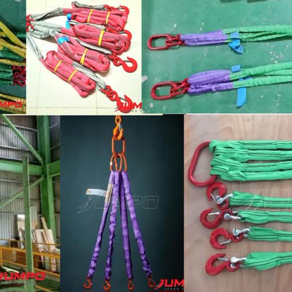 Sling cáp vải cẩu hàng 3 chân -cáp vải tròn (round sling)
