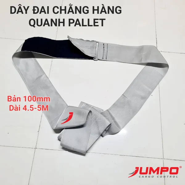 Dây đai chằng pallet bản 100mm -1 đầu gắn khoen chữ nhật