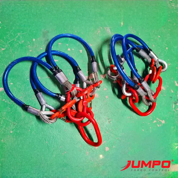 Sling cáp thép Hàn Quốc 4 chân thêm ống lót nhựa bảo vệ