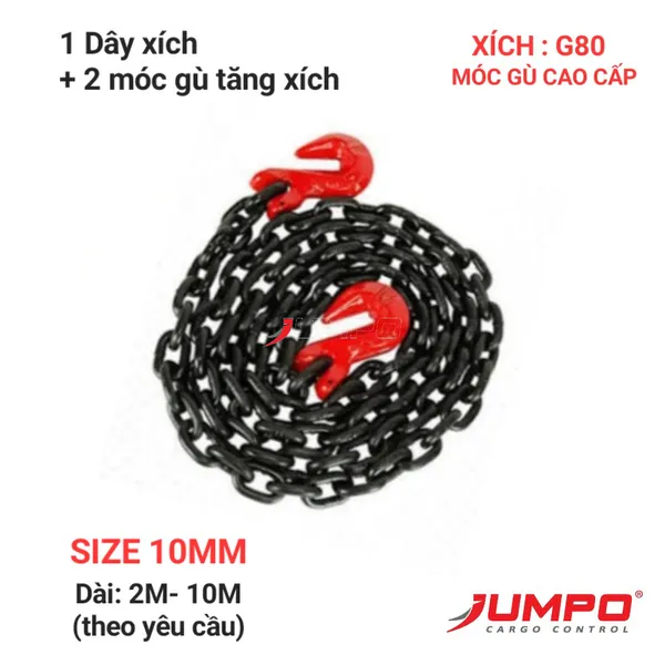 Dây xích chằng hàng container 2 móc Gù 10mm