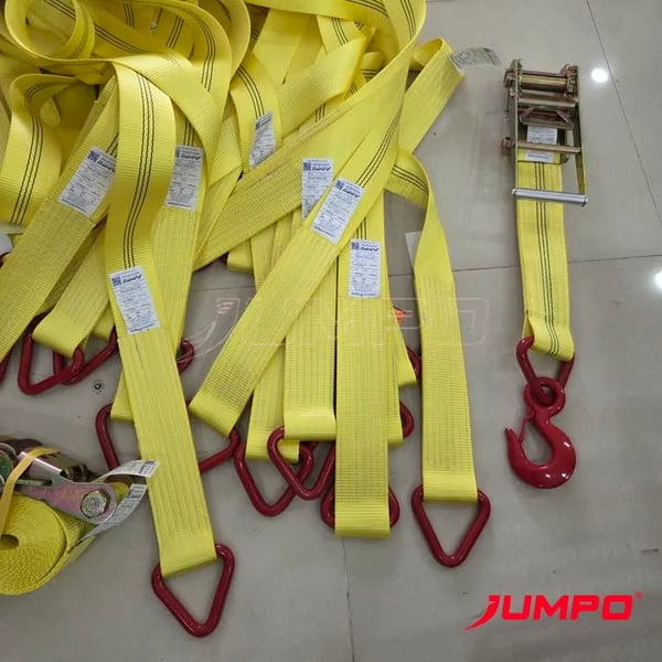 Dây chằng hàng tăng đơ bản 75mm 10 tấn móc an toàn và khoen tam giác