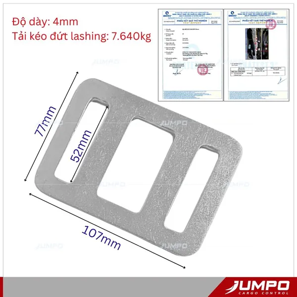 Bọ thép khóa dây đai bản 50mm lashing buckle
