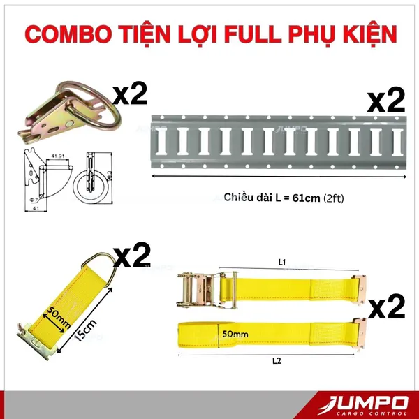 Đầu khóa gài E-track 50mm