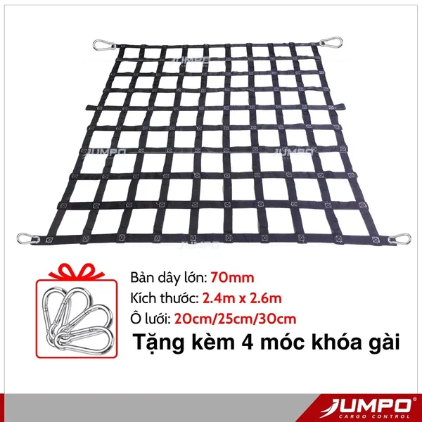 Lưới Chắn Container Dây đai 70mm PP | KT: 2.4x2.6M ô 25cm