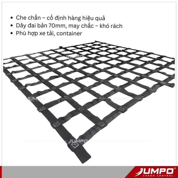 Lưới Chắn Container Dây đai 70mm PP | KT: 2.4x2.6M ô 25cm