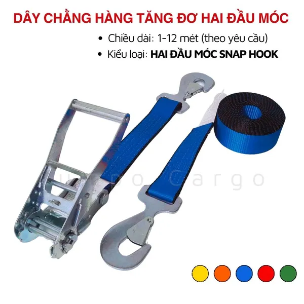 Bs5000kg 2 inch Ratchet strap tie down with snap hook