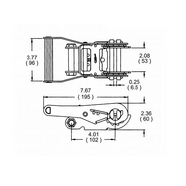 2" Ratchet buckle 5000kg Standard