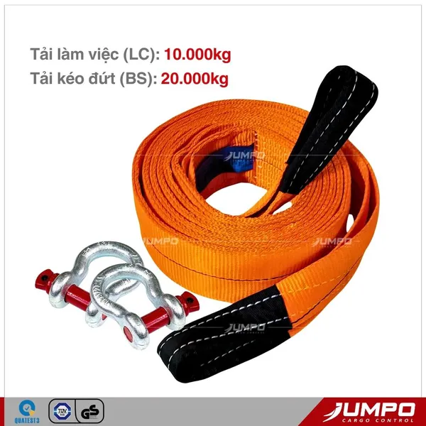 Cáp kéo cứu hộ ô tô kéo hàng kéo xe tải 20 tấn