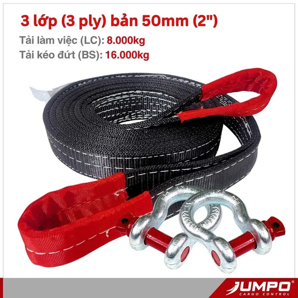 Cáp kéo cứu hộ ô tô xe tải 16 tấn