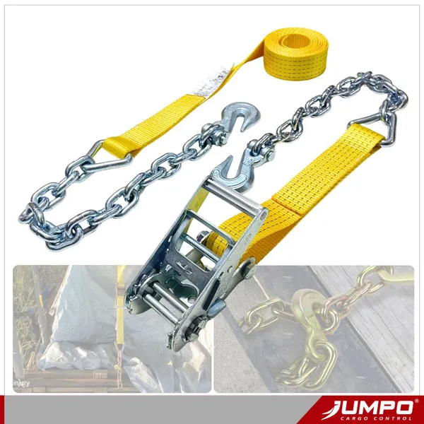  Dây Chằng Hàng Tăng Đơ 5 Tấn Bản 50mm Móc Xích Gài Chống Cắt