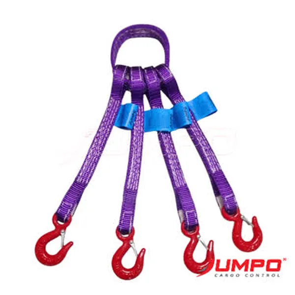 Cáp vải cẩu hàng 4 chân vòng khoen (khuyên) dây bẹ vải